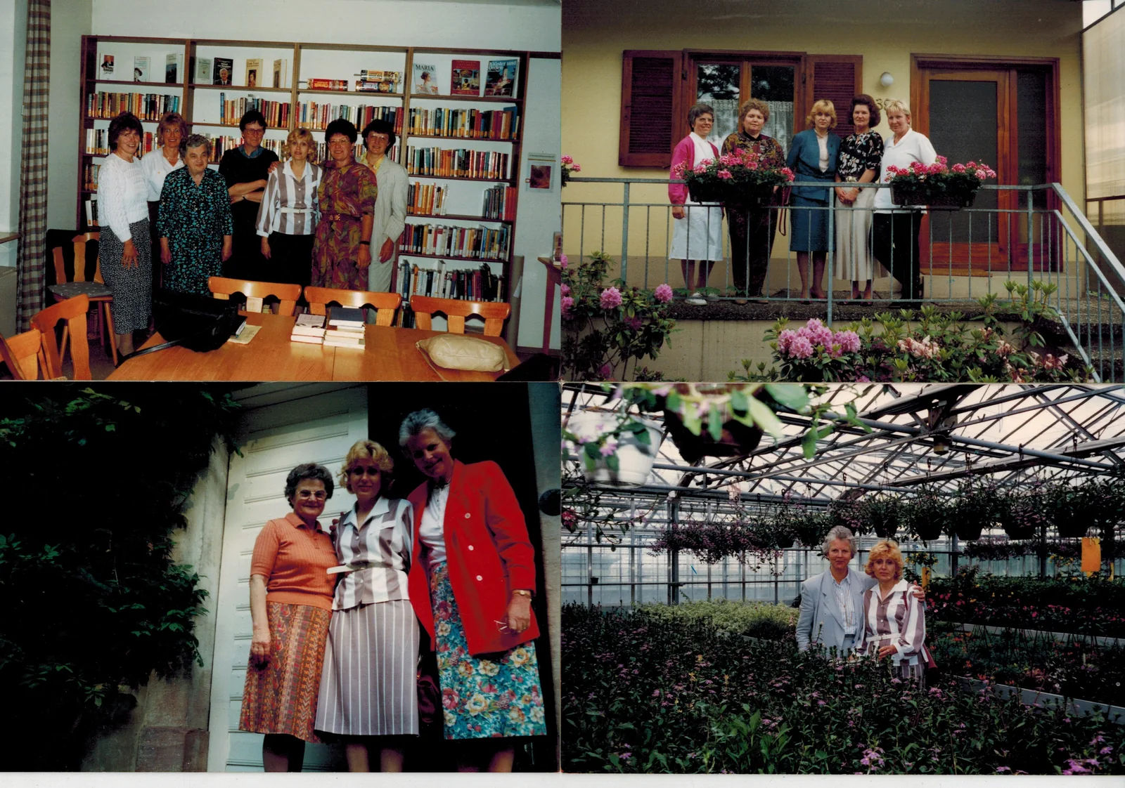 Archivcollage mit Begegnungen und Gruppenaufnahmen